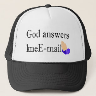Casquette Dieu répond au cadeau religieux de genou-courrier