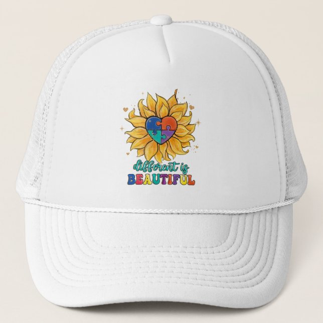Casquette Différent est bel autisme (Devant)