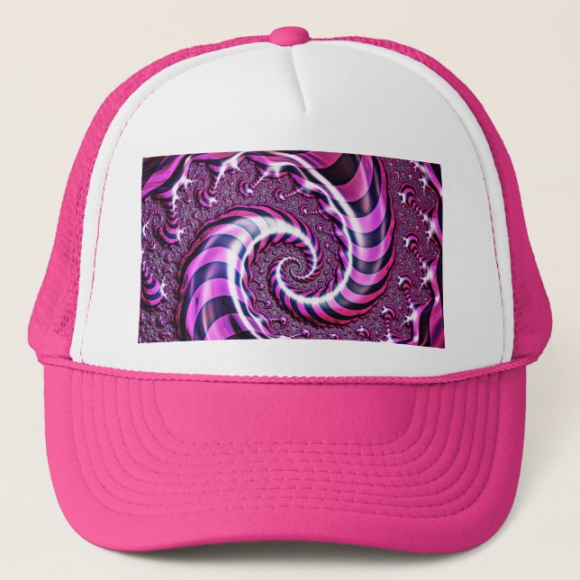 Casquette d'illusion spirale rose et noire (Devant)