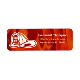 Casquette d'incendie Flames Red Return Étiquette