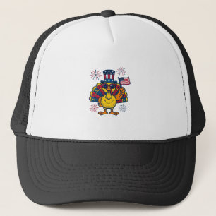 Casquette Dinde patriotique drôle Feu d'artifice Chemise vin