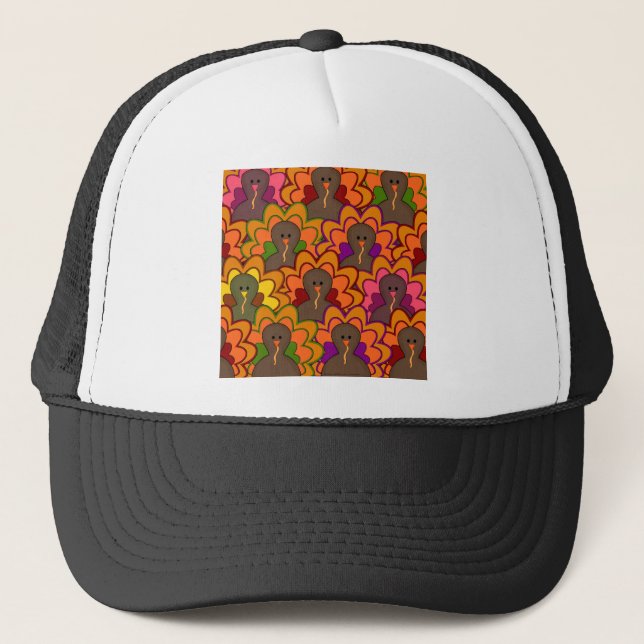 Casquette Dindes de Thanksgiving Colorées Amusantes (Devant)