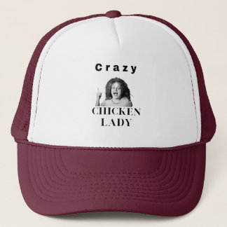 Casquette Dingue dame poule. poulets, humour, drôle