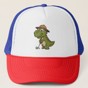 Casquette Dino Vert Drôle et Cool Joue au Golf Amoureux du T