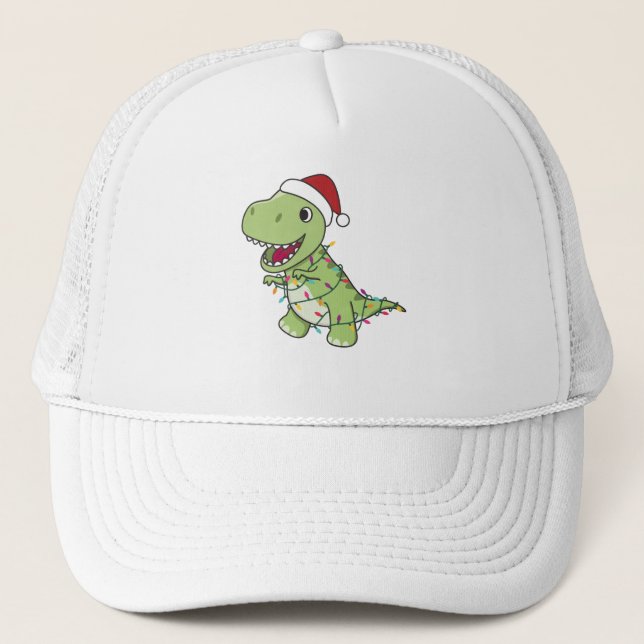 Casquette Dinosaur Noël Neige hiver T-Rex Dino (Devant)