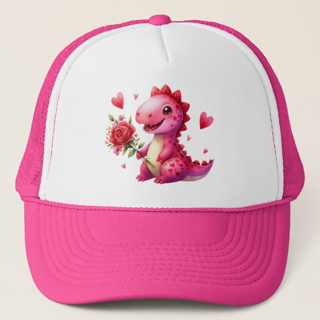 Casquette Dinosaure de la Saint Valentin (Devant)