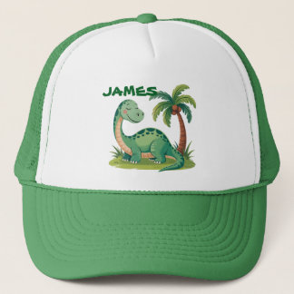 Casquette Dinosaure Vert Cute Personnalisé. Conception des p