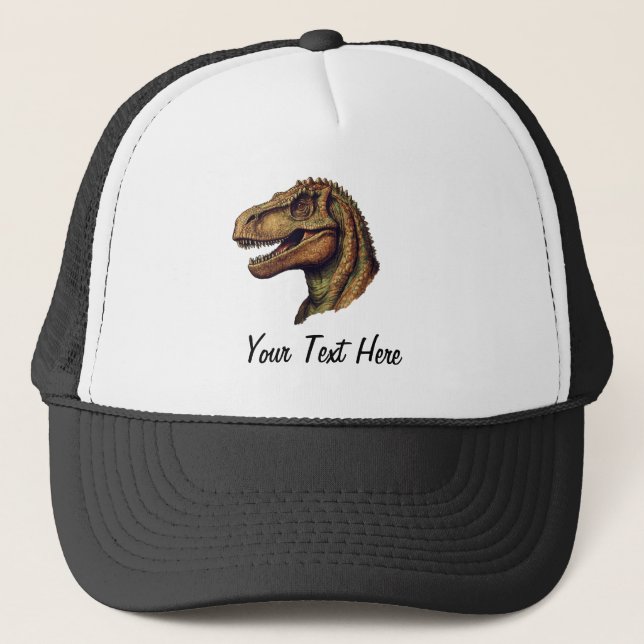Casquette Dinosaure vert rouge personnalisé T-Rex Tyrannosau (Devant)