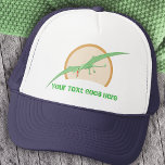 Casquette Dinosaure volant de Ptérosactyle vert personnalisé<br><div class="desc">PERSONNALISEZ ce casquette de dinosaure volant Pterodactyl avec votre propre message personnel. Tapez-le simplement dans le modèle. CUSTOMISEZ la taille, la couleur et le style du texte en cliquant sur le bouton Customiser. Faites un casquette unique pour vous-même ou créez quelque chose de spécial pour votre ami ou membre de...</div>