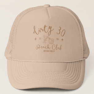 Casquette Dirty 30 Beach Club - Tan Text