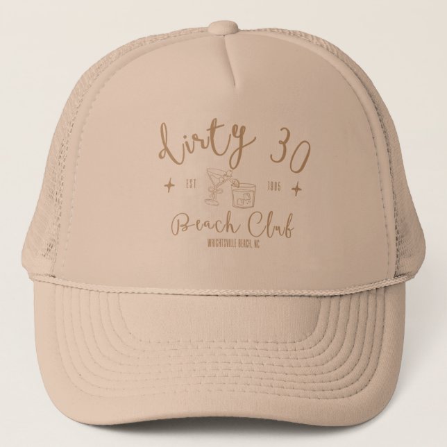 Casquette Dirty 30 Beach Club - Tan Text (Devant)