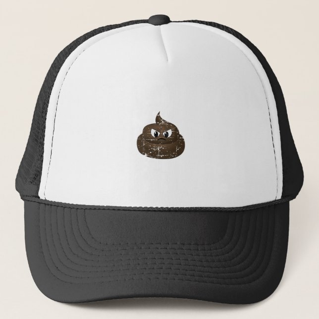 Casquette Distressed Angry Cartoon Poop (Devant)