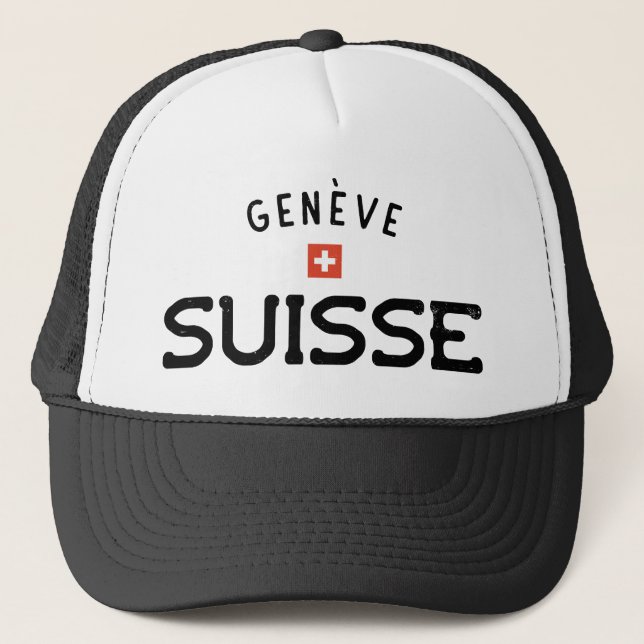 Casquette Distressed Geneve Suisse (Geneva Switzerland) (Devant)