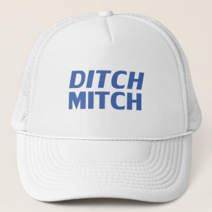 Casquette Ditch Mitch blanc bleu moderne typographie drôle