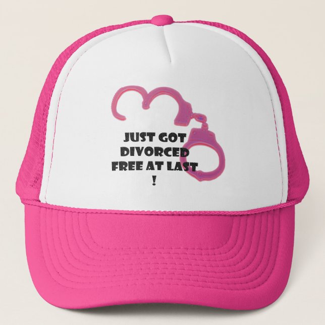 Casquette Divorce drôle libre enfin avec la menotte ouverte (Devant)