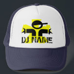 Casquette DJ a with custom name<br><div class="desc">Personalized DJ s'appelle with custom. Cool poison idea for music deejays.</div>