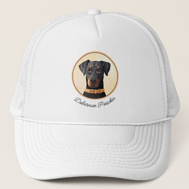 Casquette Doberman Pinscher Peinture non découpée Art origin (Devant)