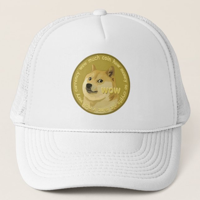 Casquette Dogecoin Wow Doge Coin Très Beaucoup Crypto Devise (Devant)