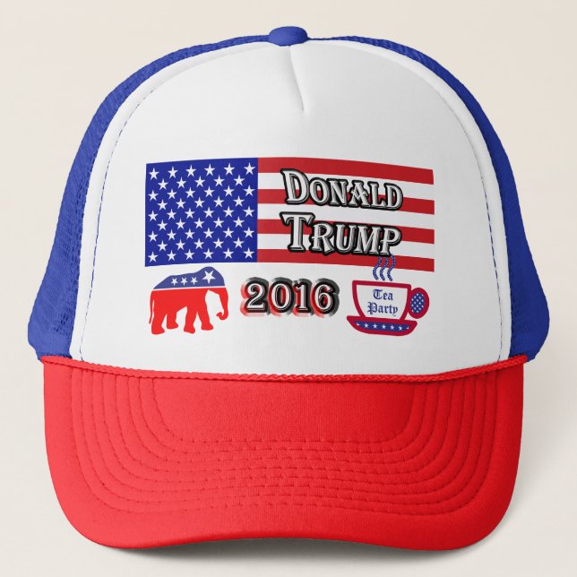 Casquette Donald Trump 2016 - Thé - éléphant (Devant)
