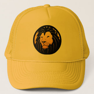 Casquette d'or de camionneur de logo de tête de