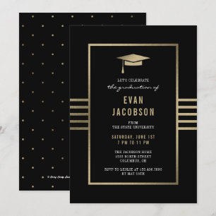 Casquette d'or ÉDITABLE COULEUR Invitation de grad