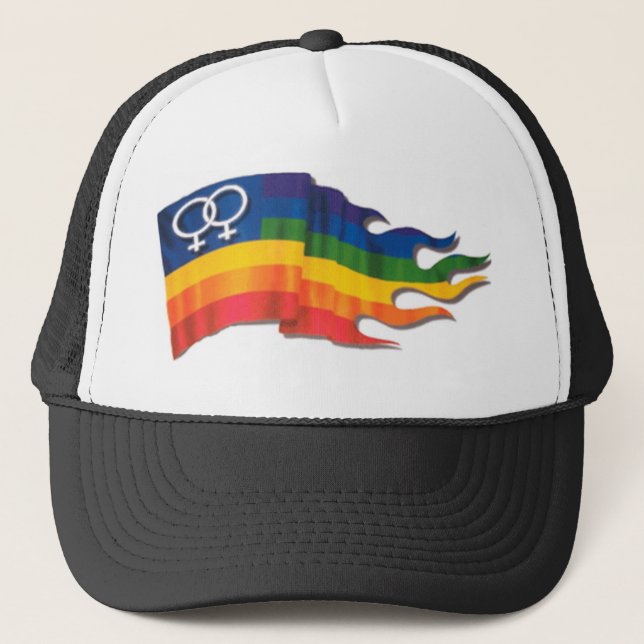 Casquette Double drapeau femelle de fierté (Devant)