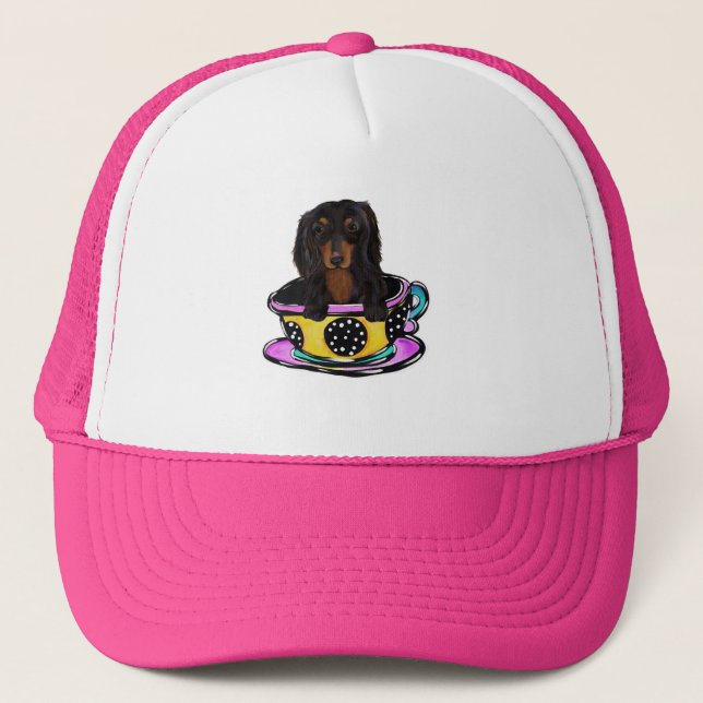 Casquette Doxie noir à longs poils (Devant)