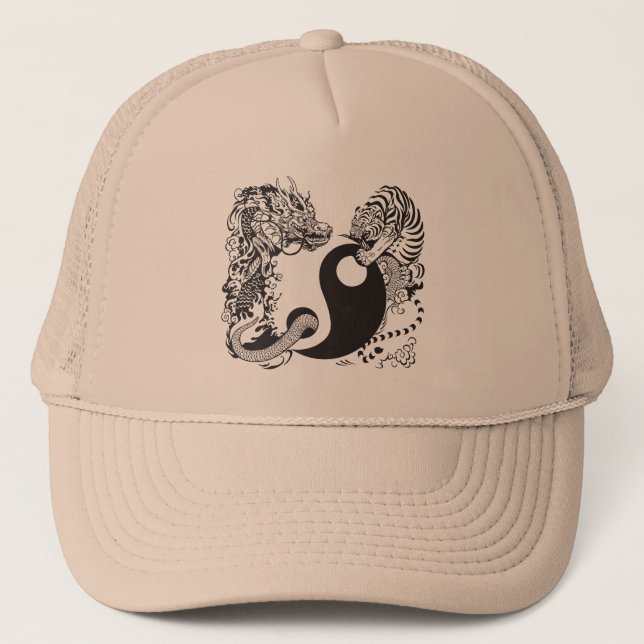 Casquette dragon and tiger yin yang (Devant)