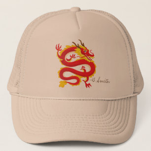 Casquette Dragon chinois traditionnel. Ajoutez Votre Nom.