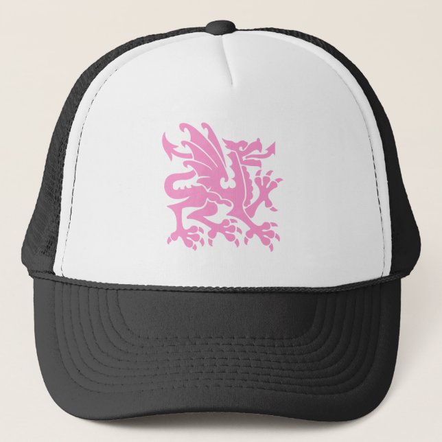 Casquette Dragon héraldique 01 - Rose (Devant)