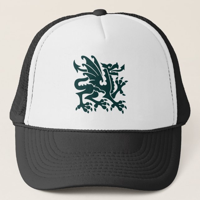 Casquette Dragon héraldique 01 - Vert foncé (Devant)