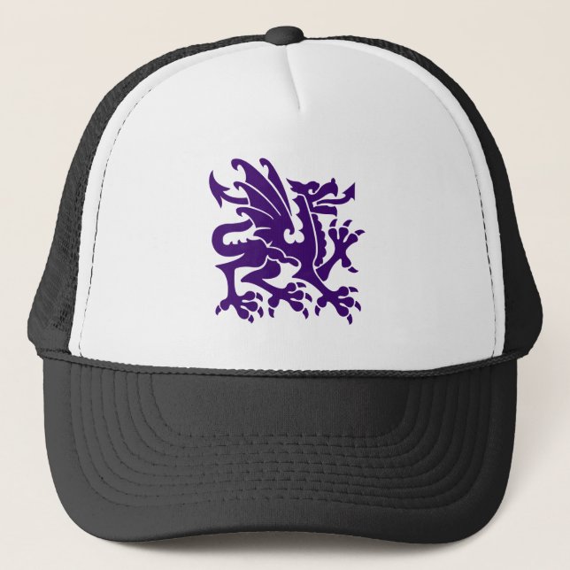 Casquette Dragon héraldique 01 - Violet profond (Devant)