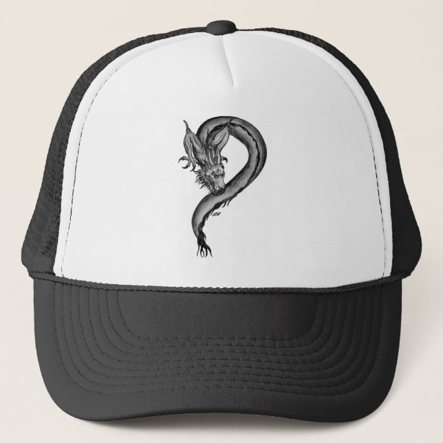 Casquette Dragon noir et blanc (Devant)