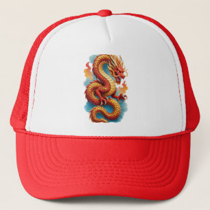 Casquette Dragon Rouge Chinois Illustration Fougueuse-67561