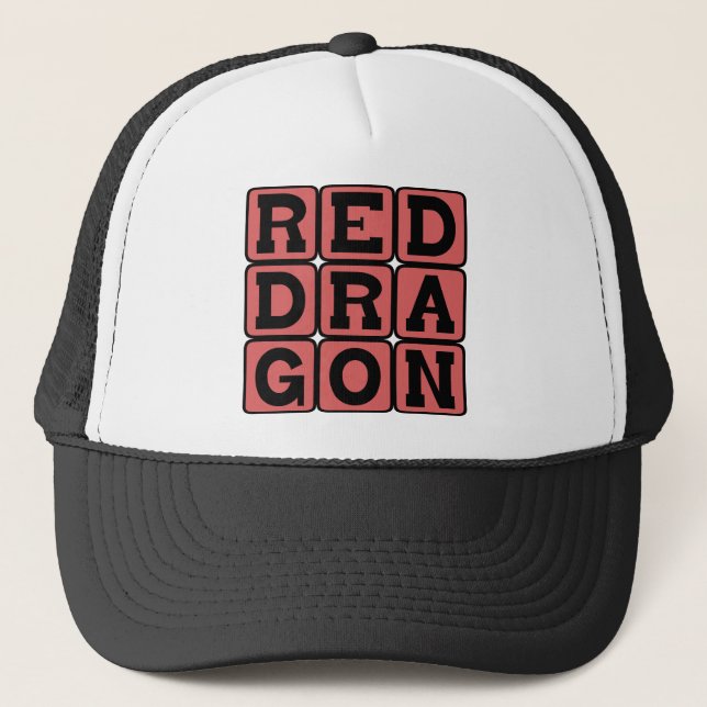 Casquette Dragon Rouge, Créature qui souffle du feu (Devant)