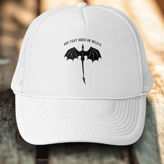 Casquette Dragon Tribal de Vol Fantastique Blanc Noir