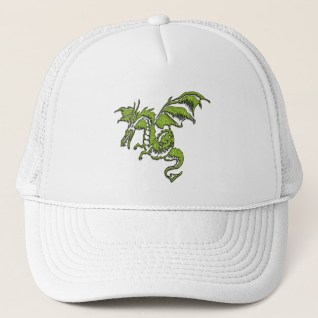 Casquette Dragon Vert Volant (Devant)