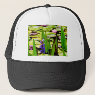 Casquette Dragonfly lotus and purple flower
