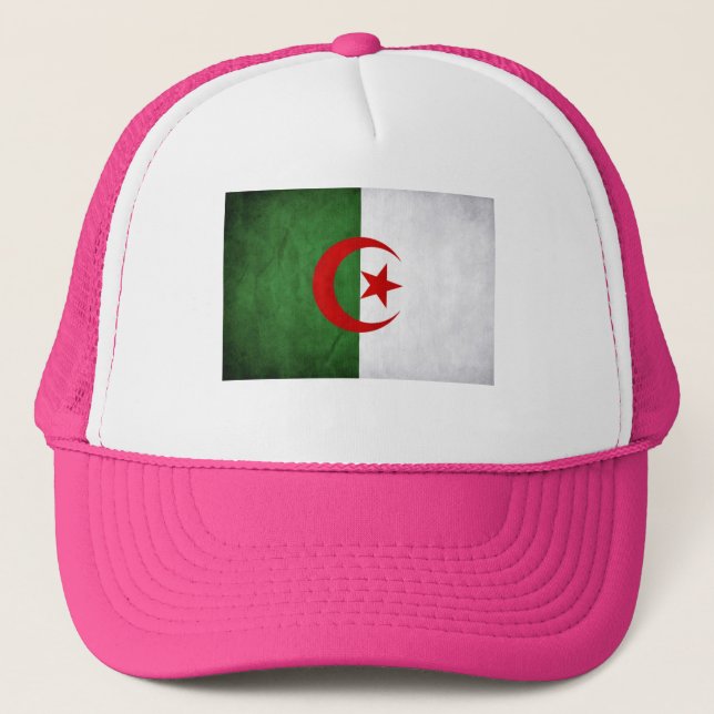 Casquette Drapeau Algérie PINK Grunge (Devant)