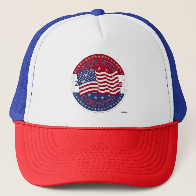 Casquette Drapeau américain 2020 Votre vote compte (Devant)