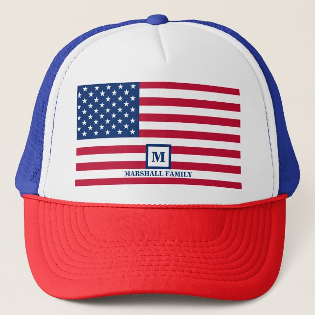 Casquette Drapeau américain 4 juillet États-Unis Customisé M (Devant)