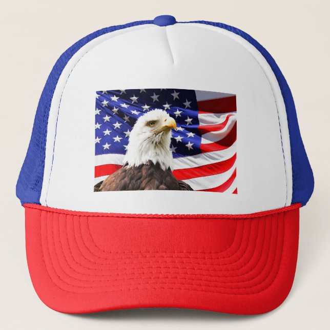 Casquette Drapeau américain avec aigle chauve (Devant)
