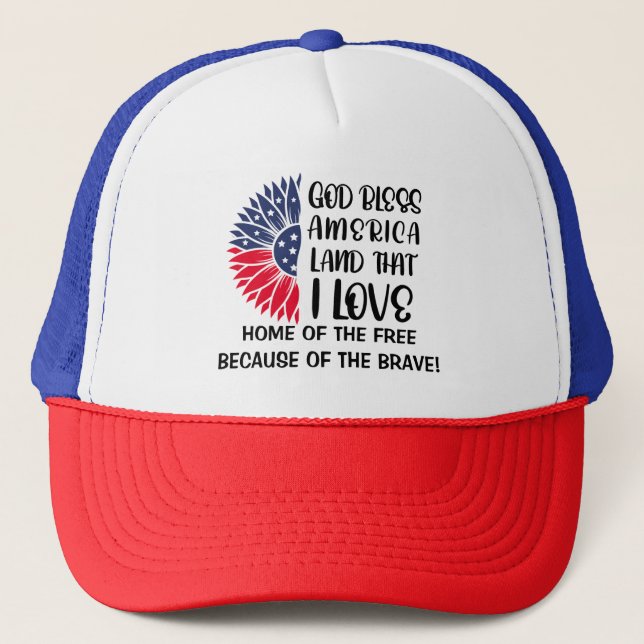 Casquette Drapeau américain avec une Bénédiction sincère (Devant)