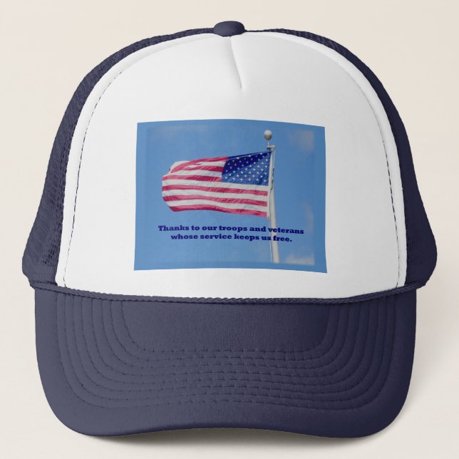 Casquette Drapeau américain des troupes Mercis (Devant)