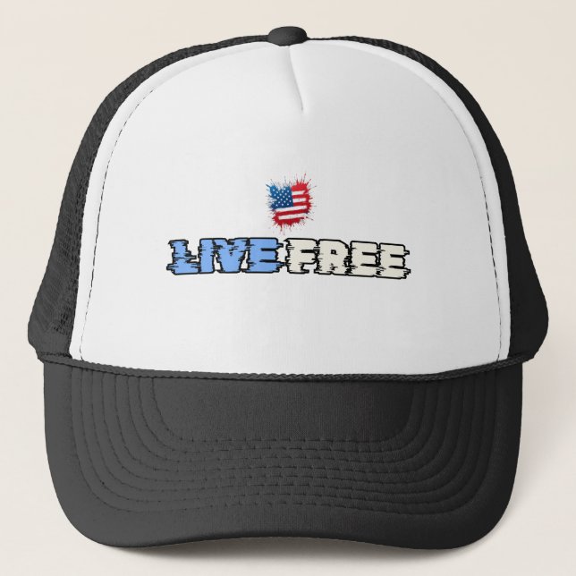 Casquette Drapeau américain en direct style déprimé (Devant)