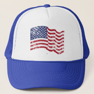 Casquette Drapeau américain ondulant - affligé
