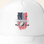 Casquette Drapeau américain Patriotique Golfer<br><div class="desc">Créez votre propre Chapeau de Trucker de Golfeur Patriotique Flag américain ! Personnalisez ce design avec votre propre texte. Vous pouvez customiser cette conception en cliquant sur le bouton "Modifier la conception" si vous le souhaitez.</div>