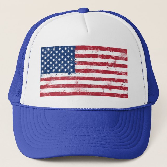 Casquette Drapeau américain peint (Devant)