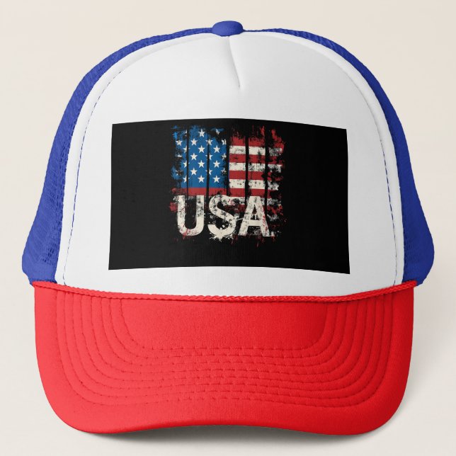 Casquette Drapeau américain rétro 4 juillet (Devant)