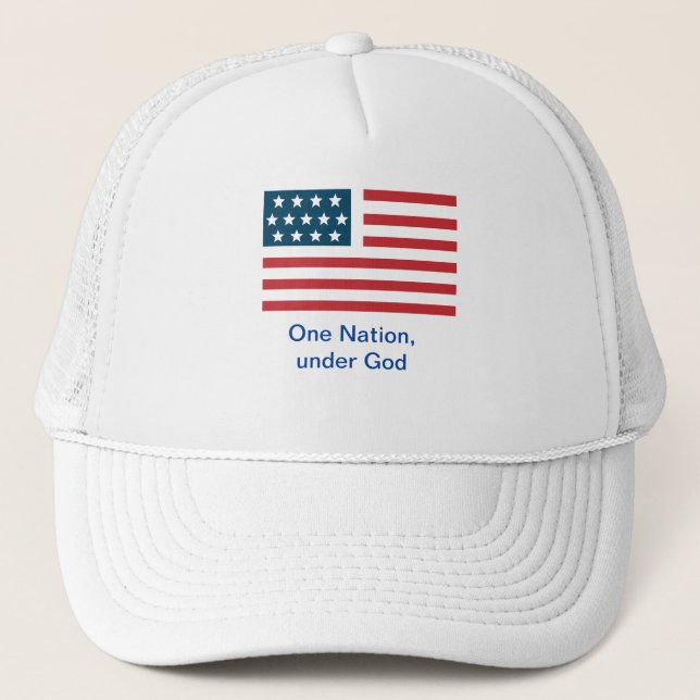 Casquette Drapeau américain "Une Nation..." (Devant)